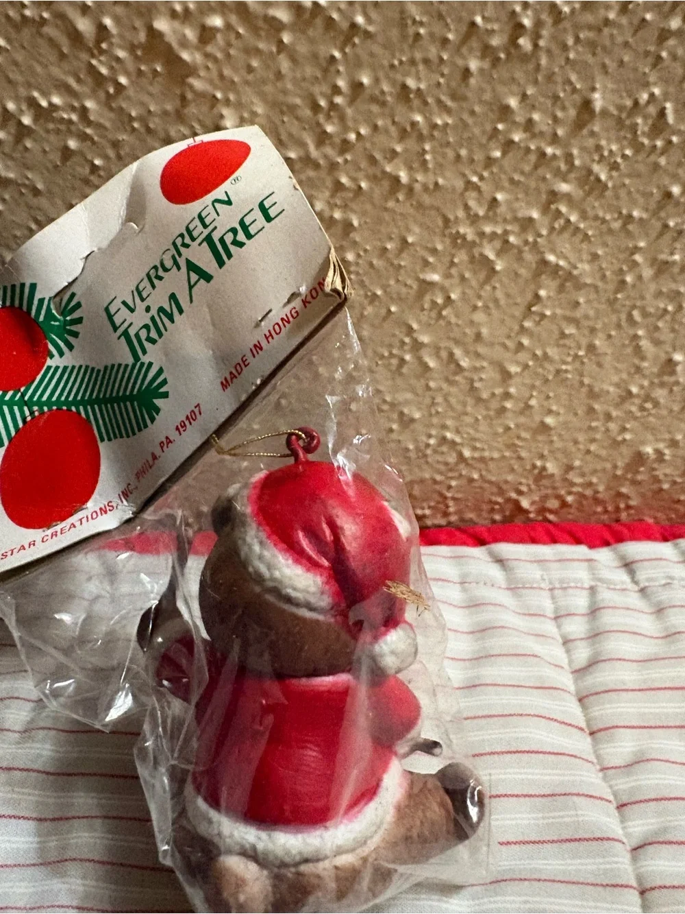 Vintage Star Creations Brown and Red Holiday Small Pet Figurine from Hong Kong